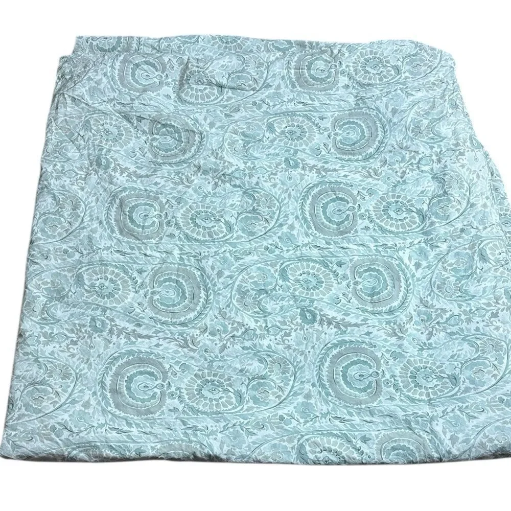 Pottery barn full/queen‎ remy paisley cotton duvet cover blues boho